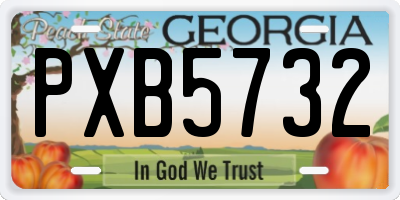 GA license plate PXB5732