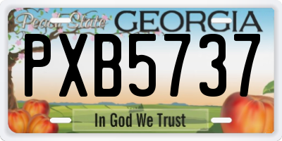 GA license plate PXB5737
