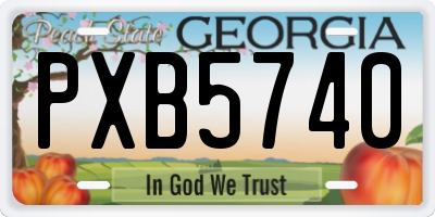 GA license plate PXB5740