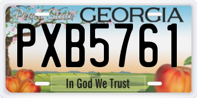 GA license plate PXB5761