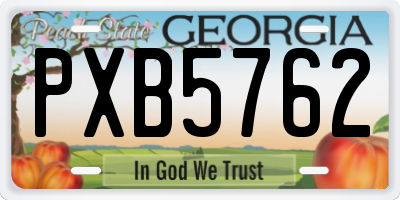 GA license plate PXB5762