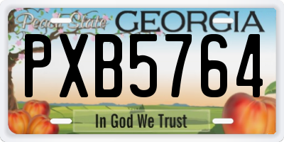 GA license plate PXB5764