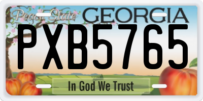 GA license plate PXB5765