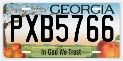 GA license plate PXB5766