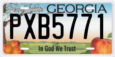 GA license plate PXB5771