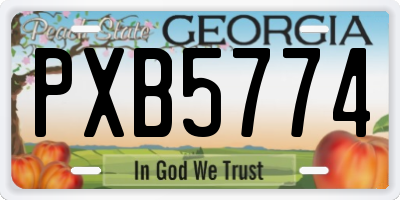 GA license plate PXB5774