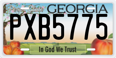 GA license plate PXB5775