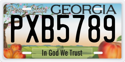 GA license plate PXB5789