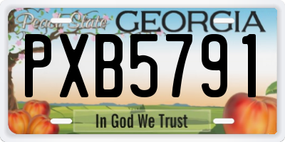 GA license plate PXB5791