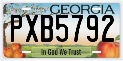 GA license plate PXB5792