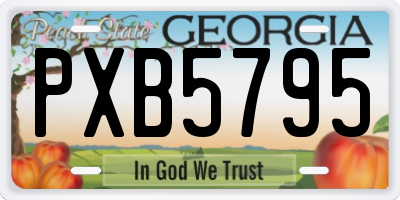 GA license plate PXB5795