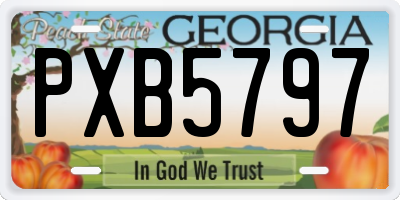 GA license plate PXB5797