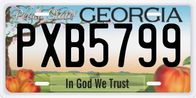 GA license plate PXB5799