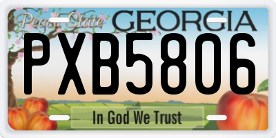 GA license plate PXB5806