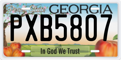 GA license plate PXB5807