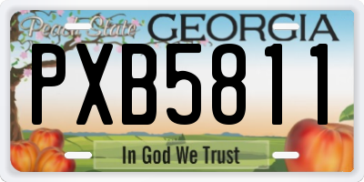 GA license plate PXB5811