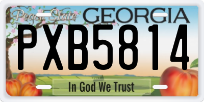 GA license plate PXB5814
