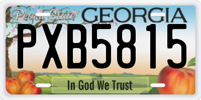 GA license plate PXB5815