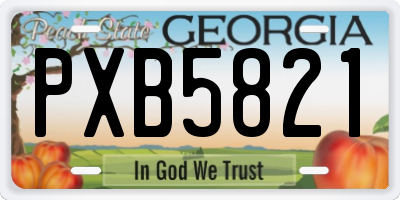 GA license plate PXB5821