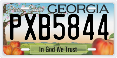GA license plate PXB5844