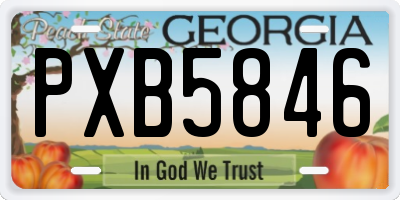 GA license plate PXB5846