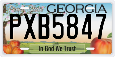 GA license plate PXB5847