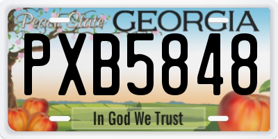 GA license plate PXB5848