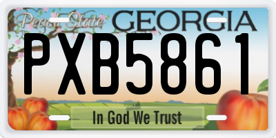 GA license plate PXB5861
