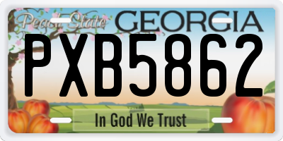GA license plate PXB5862