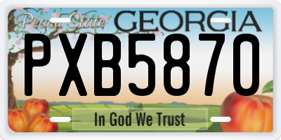 GA license plate PXB5870