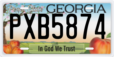 GA license plate PXB5874