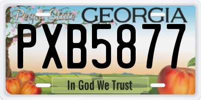 GA license plate PXB5877
