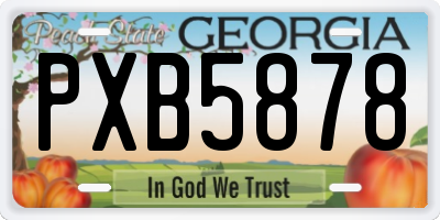 GA license plate PXB5878