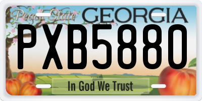 GA license plate PXB5880