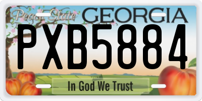 GA license plate PXB5884