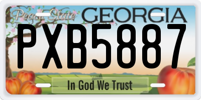 GA license plate PXB5887