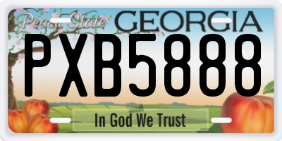 GA license plate PXB5888