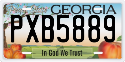 GA license plate PXB5889