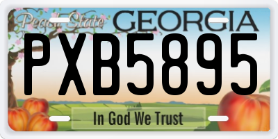 GA license plate PXB5895