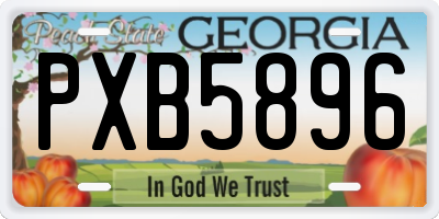 GA license plate PXB5896