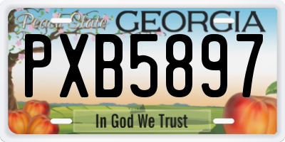 GA license plate PXB5897