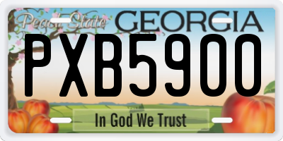GA license plate PXB5900