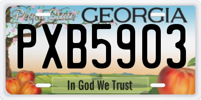GA license plate PXB5903