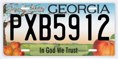 GA license plate PXB5912