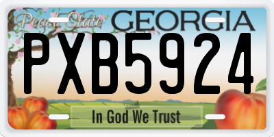GA license plate PXB5924