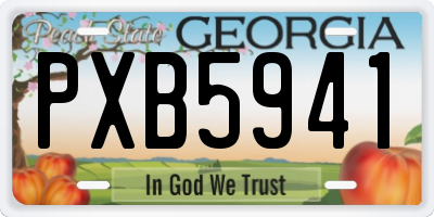 GA license plate PXB5941