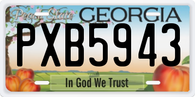 GA license plate PXB5943