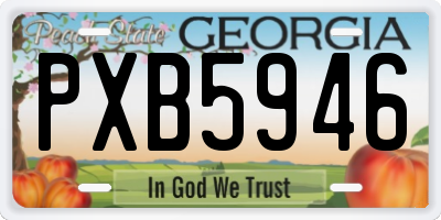 GA license plate PXB5946