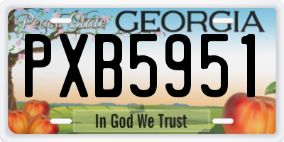 GA license plate PXB5951