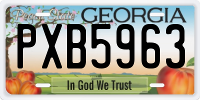GA license plate PXB5963